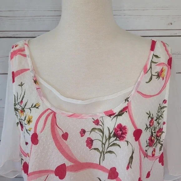 Gold Label Vintage Victoria's Secret‎ Romantic Date Night Sexy Girly Top Medium - Picture 14 of 15